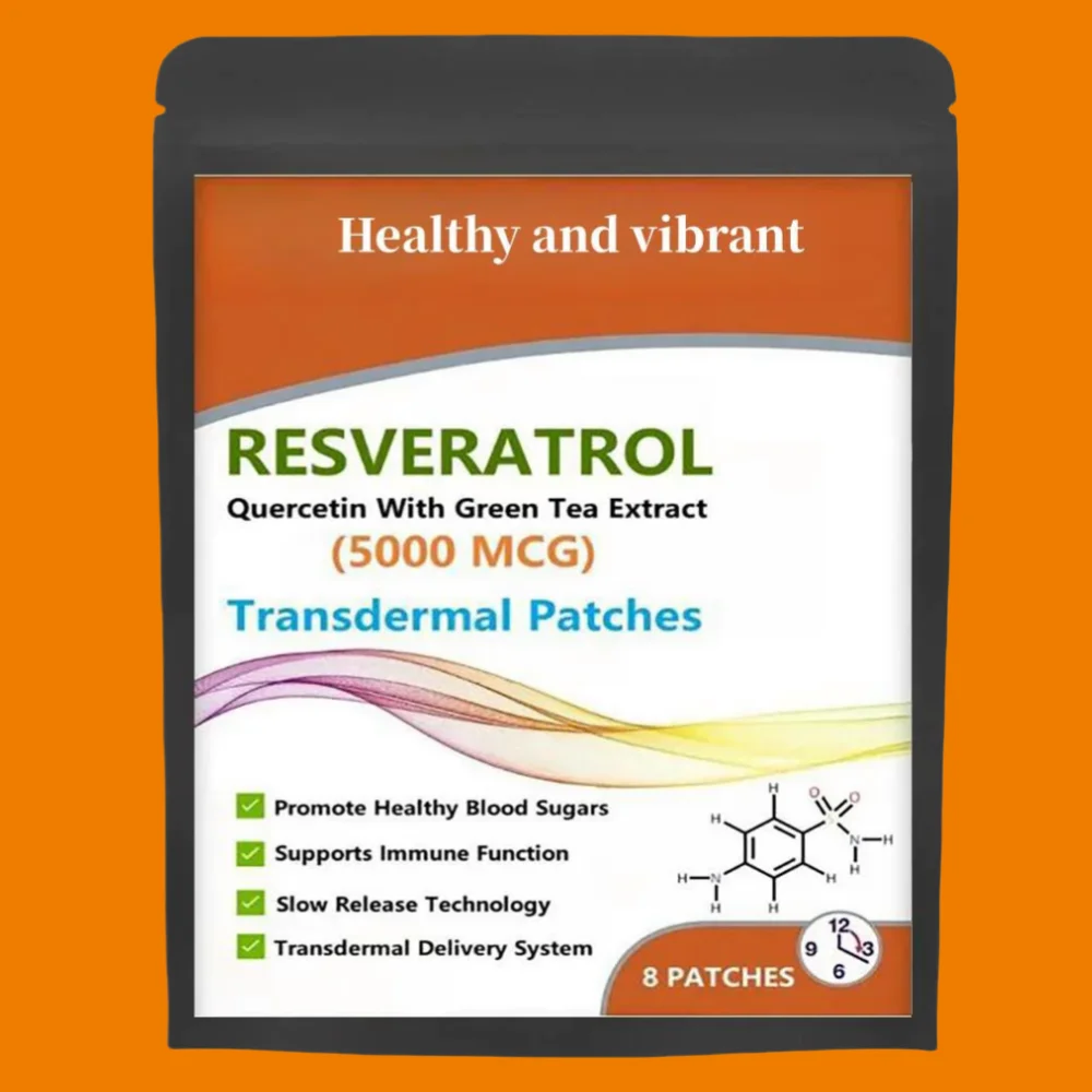 

Resveratrol, Quercetin With Green Tea Extract Maximum Strength 5000 Mcg Transdermal Patch Premium Formula Anti-aging Antioxidant