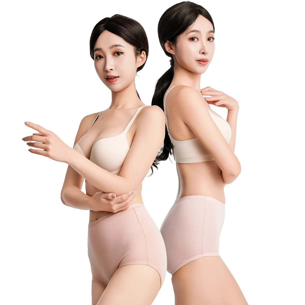 3Pcs Women Cotton High Waist Panties Breathable Briefs Plus Size Lingerie Seamless Ladies Panty Underpants Oversize Underwear