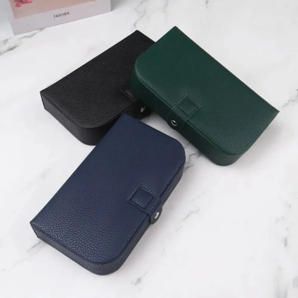 แบบพกพา PU หนังกล่องเครื่องประดับขนาดใหญ่ความจุกันน้ําขาตั้งสวมใส่ปุ่ม Snap เครื่องประดับ