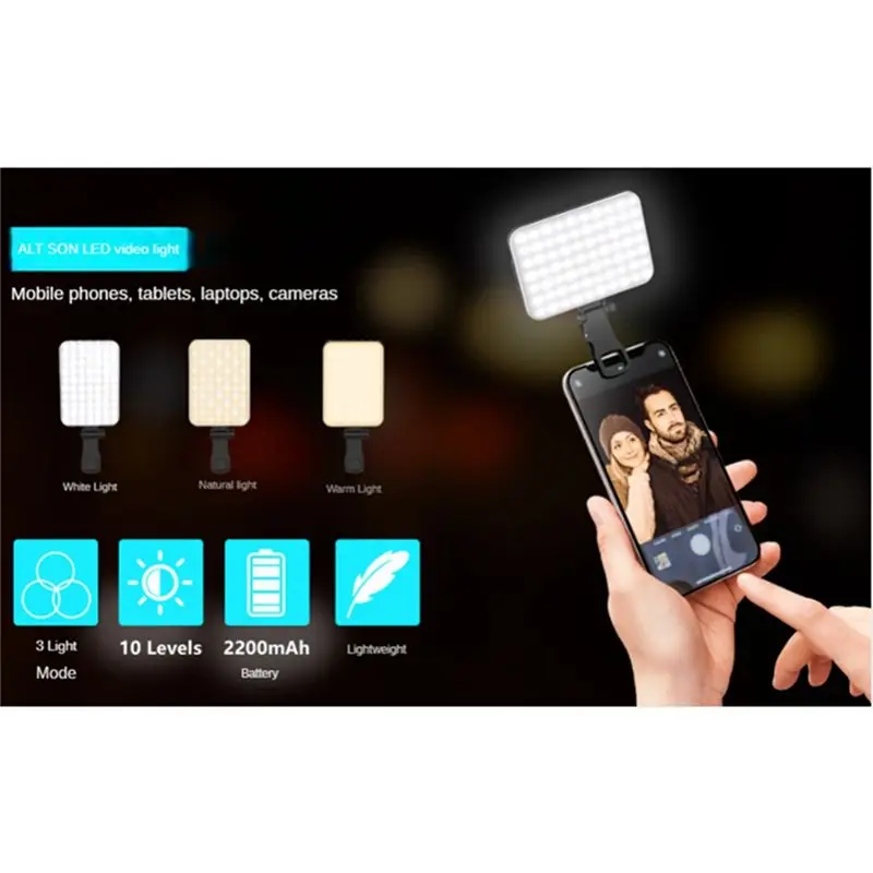 

Портативный мини-осветитель BABQ для видеоконференций и фотосъемки: 60 LED-ламп для ноутбуков и смартфонов, карманный свет для прямых трансляций