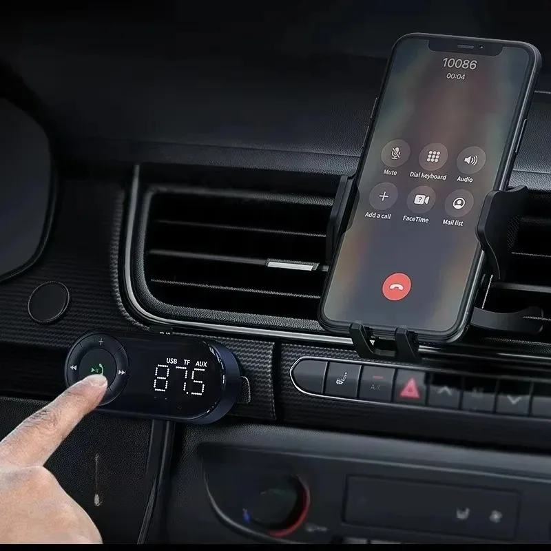 لسيارة بلوتوث استقبال الصوت سيارة حر اليدين جهاز استقبال للموسيقى عرض بلوتوث 5.3 FM الارسال سيارة FM استقبال