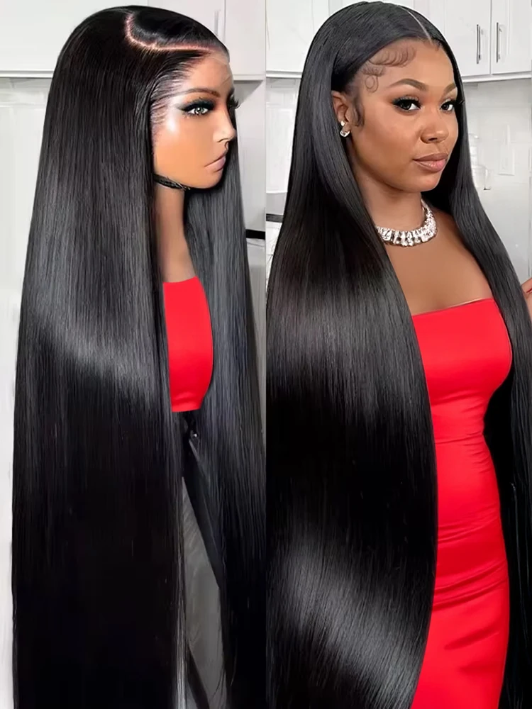 

Bone Straight Human Hair Wig 13x6 13x4 HD Lace Frontal Wig 300% Плотность 40 46 дюймов 360 Полный парик из натуральных волос на кружеве для женщин