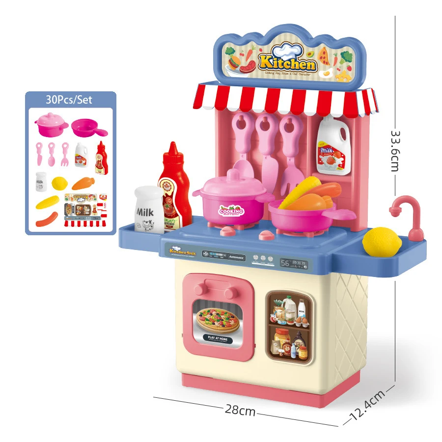 Maison de jeu pour enfants, jouet de Simulation, Table à manger de cuisine, 30 pièces/ensemble, Mini Table de rangement de vaisselle de cuisine, jouet pour garçons et filles
