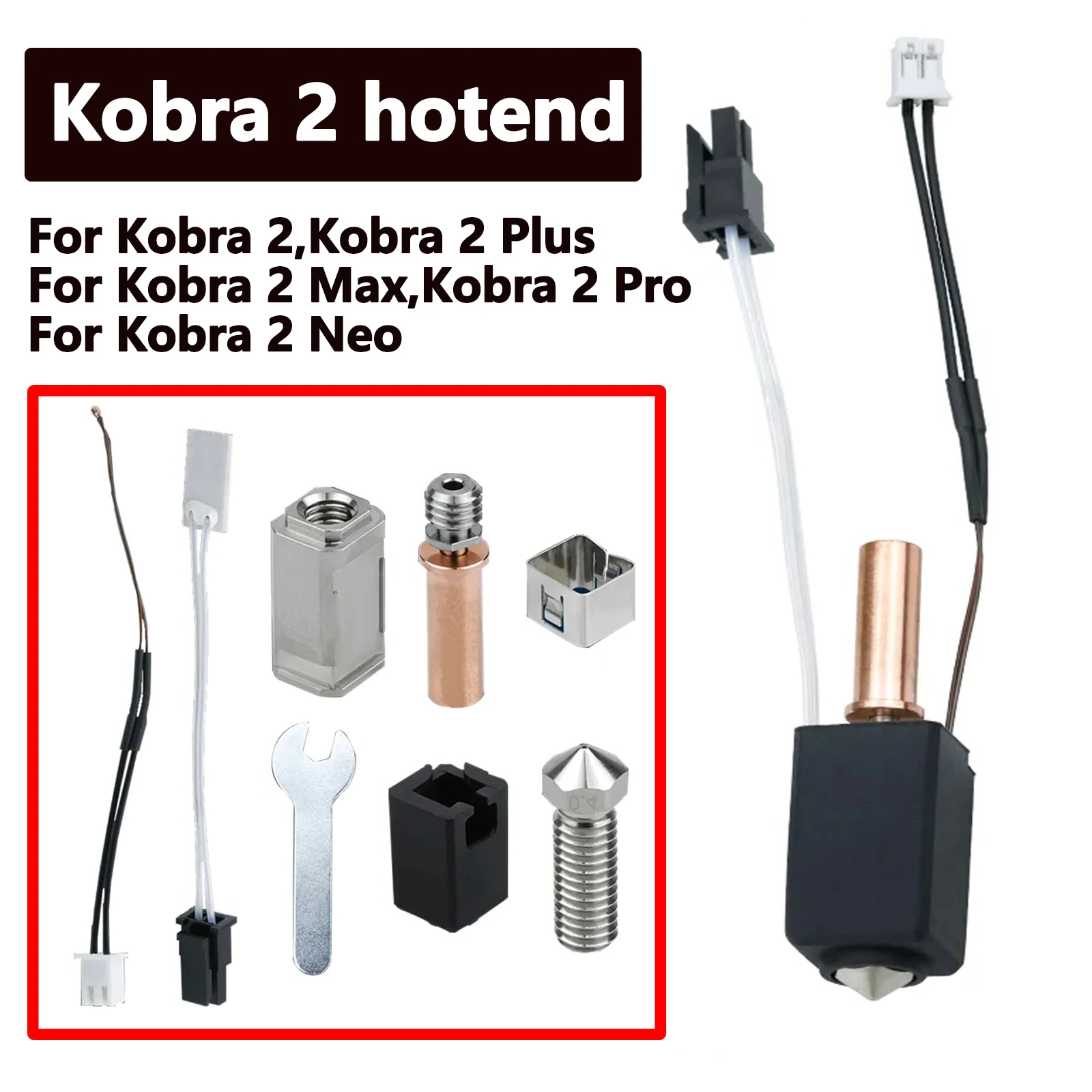 

Обновление для Anycubic Kobra 2 Hotend Kit, термисторный нагреватель картридж 0,4 мм Печать Hot End для 3D принтера Kobra2 Plus/Neo/Kobra2