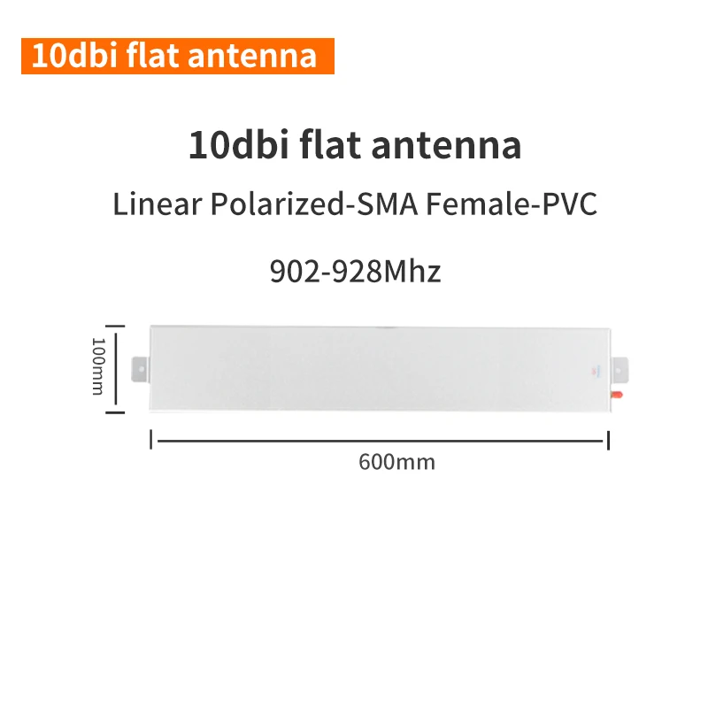 10dbi 600*100*28mm Linear Polarization UHF RFID Flat Panel Antenna For Cabinet Management