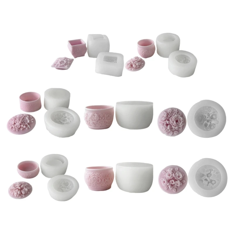 

Flower Container Silicone Mold Makeup Brush Mold Plaster Storage Box Mould with Lid Jewelry Making Tool Dropship