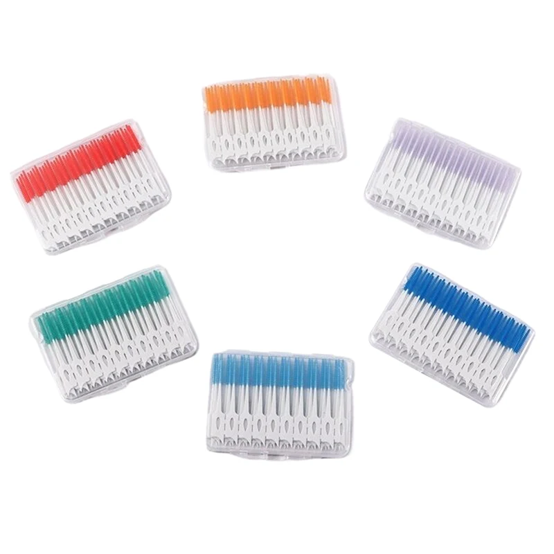 120pcs/box Oral Care Tools Silicone Interdental Brushes Super Soft Dental Cleaning Brush Teeth Cleaner Dental Floss Toothpicks