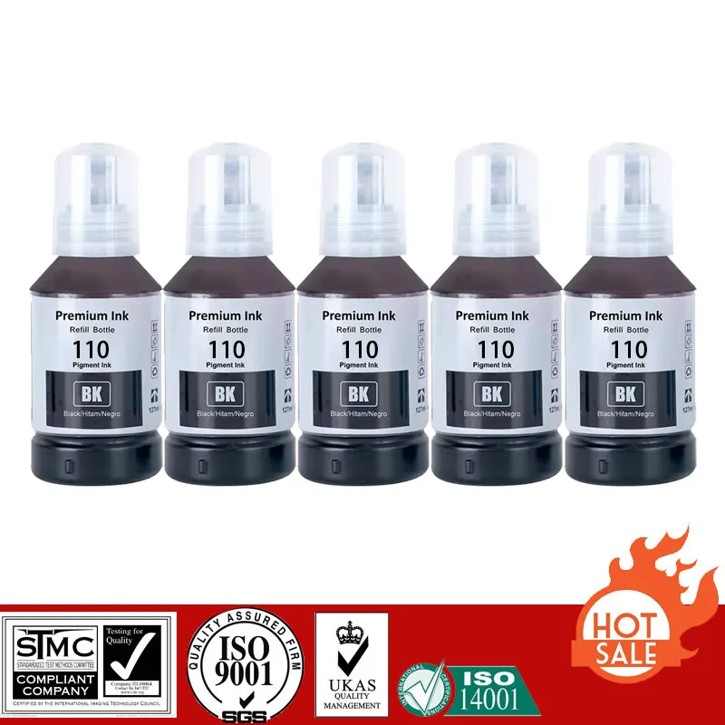 Compatible Refill Pigment Ink For E-110 E110, For Epson EcoTank M1100/M1120/M1140/M1170/M1180/M2120/M2140/M2170/M3140 Printer