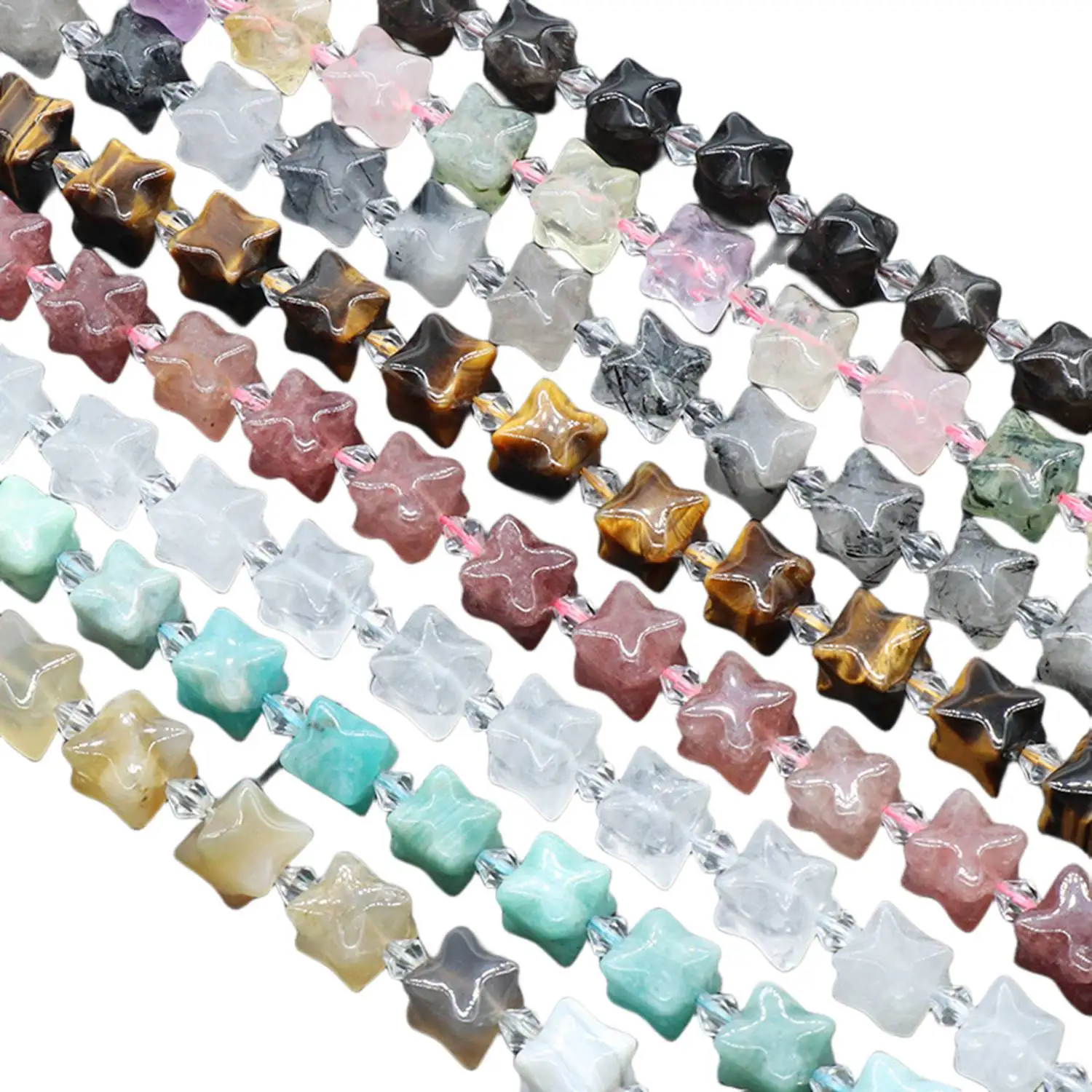 Merkaba Star Gemstone Bead for Jewelry Making Protection Meditation Energy Healing Chakra 0.8