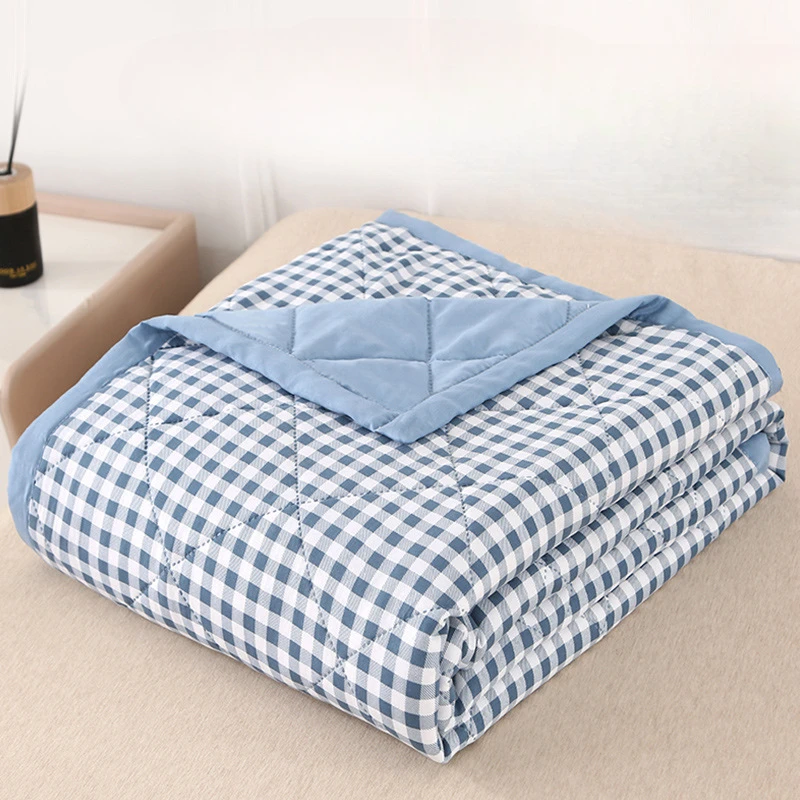 1pc Washed Cotton Summer Quilt,Summer Cool Air Conditioner Quilt,Student Dormitory Thin Blanket,Ultrasonic Embossing Gifts