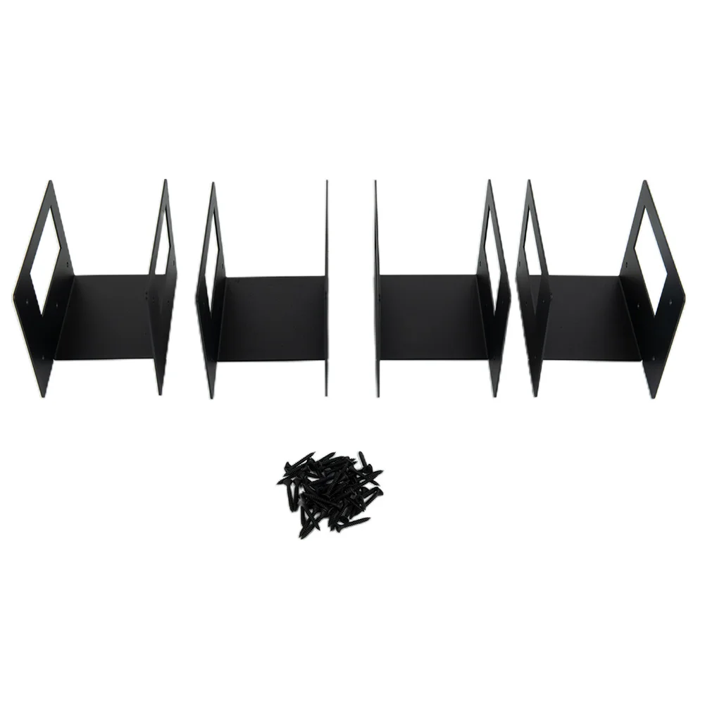 Adjustable Firewood Log Storage Rack Stand Kit Heavy Steel Brackets With Screws For Outdoor Indoor Garden Wood Holder Carrier