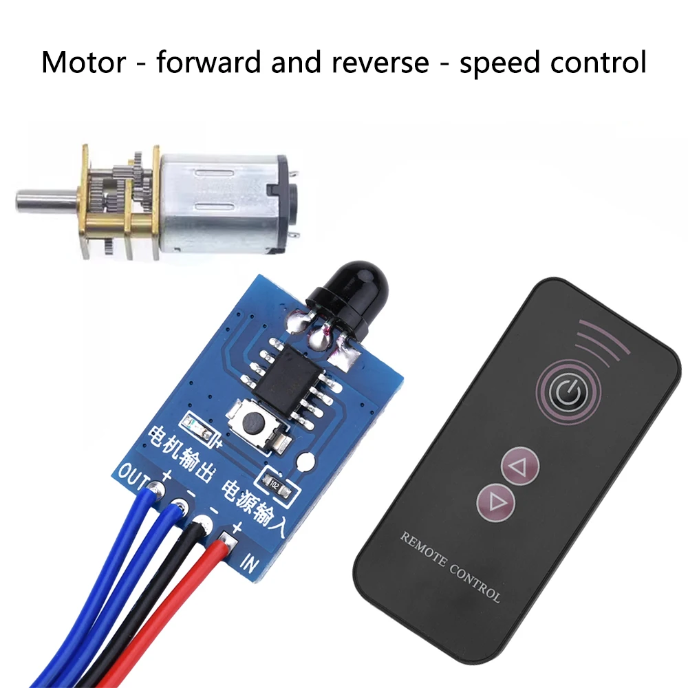 DC 3-12V Wireless Remote Control DC Motor Speed Controller DC Brush Motor PWM Speed Regulation Governor Module Forward Reverse