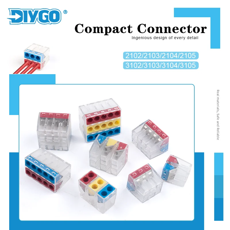 25Pcs Mini Quick Wire Connector Docking Adapter Plug-in Compact Terminal Block Electrical Wiring Cable Junction Box 28-12AWG