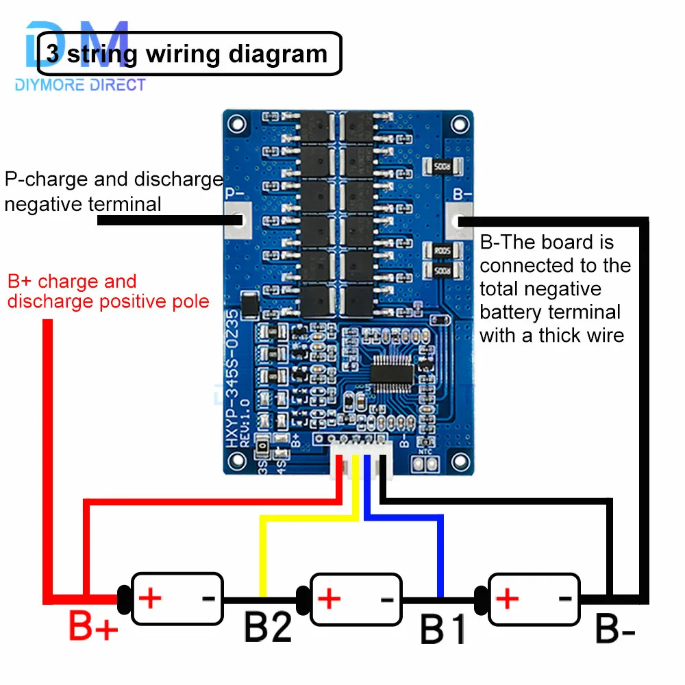 Batteria al litio agli ioni di litio 3/4/5S 35A BMS 18650 Protezione caricabatterie 12,6 V 16,8 V 21 V Protezione con radiatore di controllo della