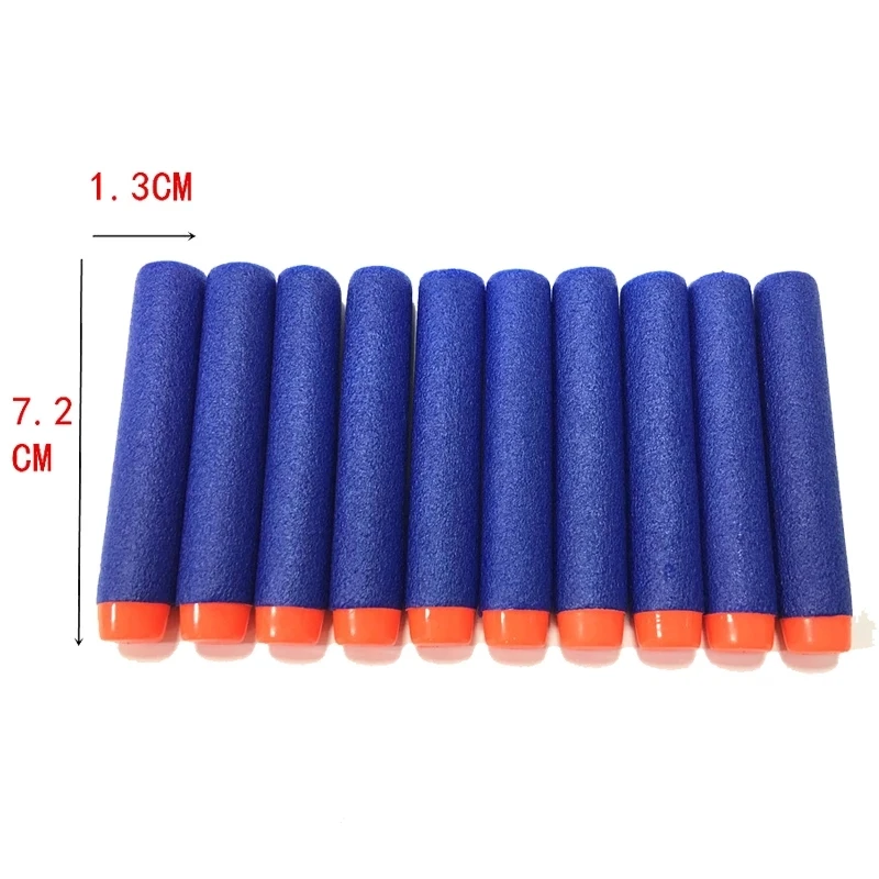 50Pcs 7.2CM EVA Soft Bullet โฟมปืนกระสุนเติมเงินปาเป้าปืนของเล่นกระสุนสำหรับ Nerf Blasters เด็กของขวัญรอบหัว