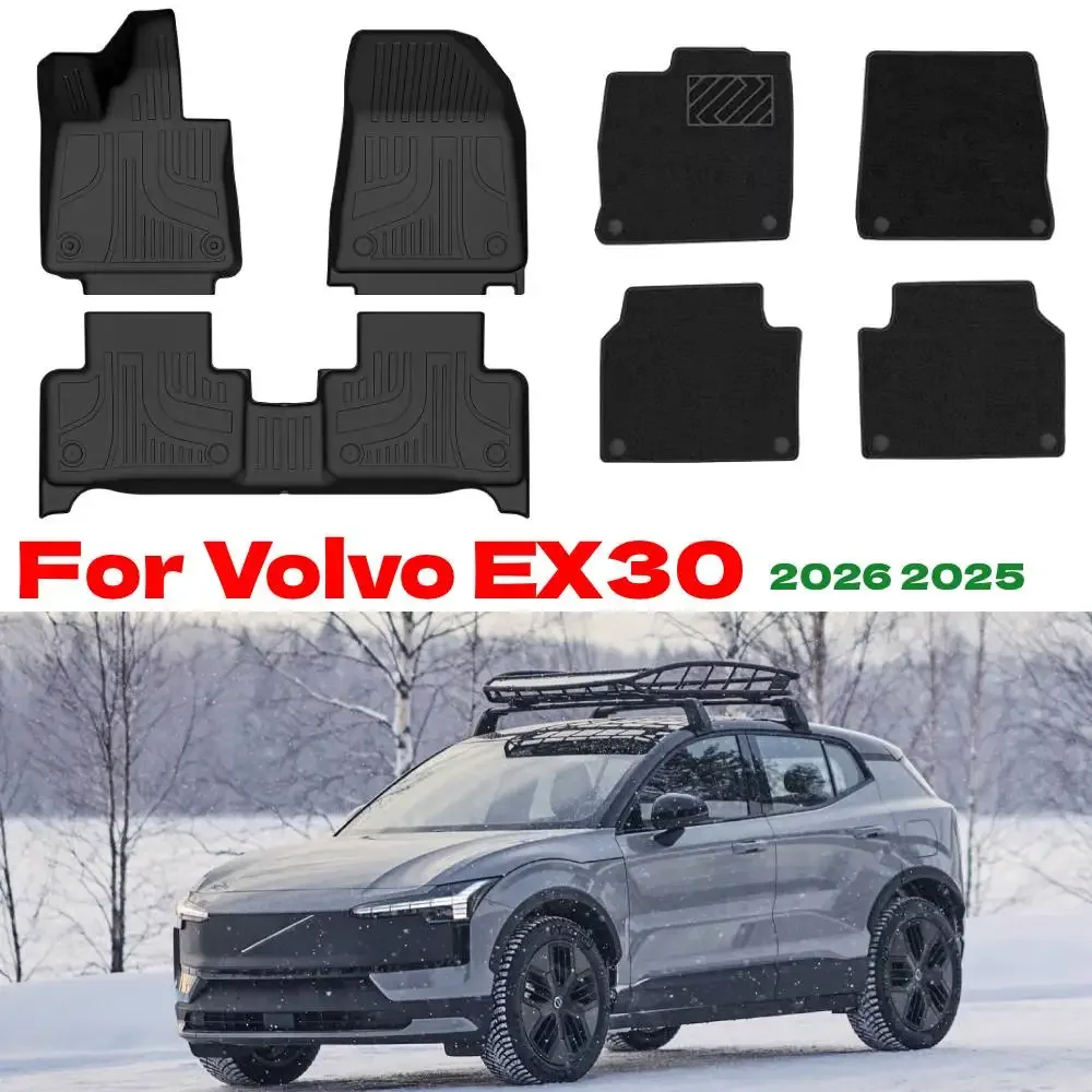 

Floor Mats for Volvo EX30 2026 2025 All Weather Protection TPE Anti-Slip Automotive Custom Car Mats Accessories - Black