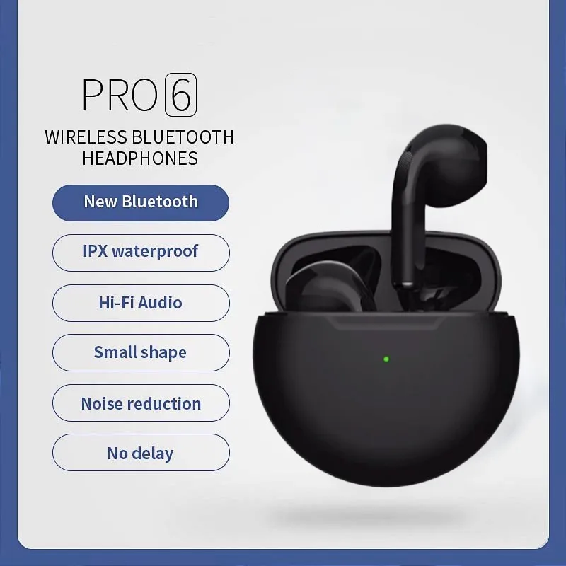 Air Pro6 Bluetooth Headphones Tws Earphone Bluetooth Wireless Bluetooth Headset Pods Earbus Wireless Headphones Pro 6 Earbuds