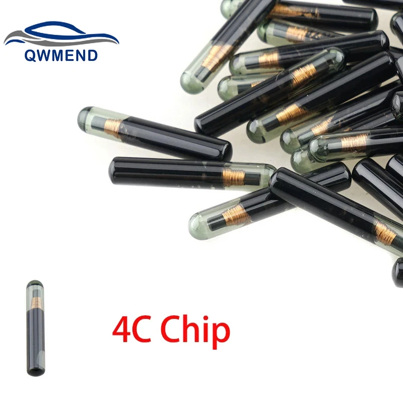 QWMEND ID4C Chip Car Key Transponder Chip For Lexus For Toyota Camry Prado Corolla Glass Blank Chip ID 4C Not Coded