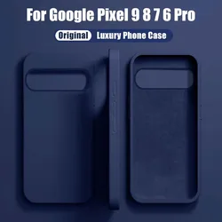 Luxury Original Liquid Silicone Cases for Google Pixel 9 8 6 7 Pro XL Shockproof Case for Google Pixel 8A 7A 6A Soft Phone Cover