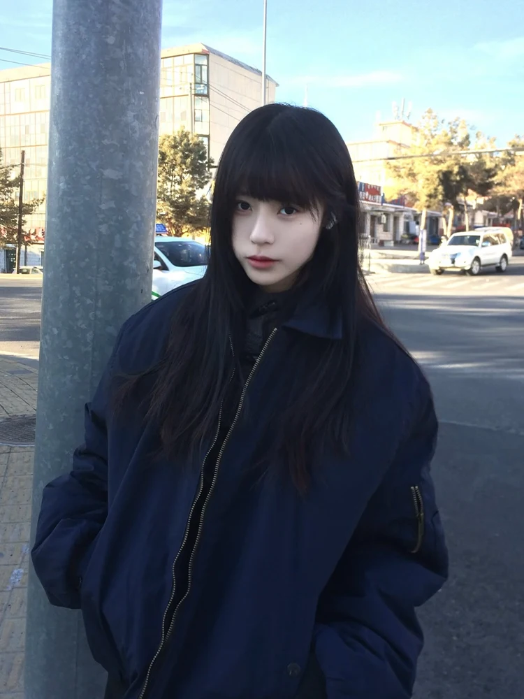 

Cleanfit Men's Flight Jaet Coat Spring Autumn Royal Blue American Sle ort Baseball orm Loose Fit Long Sve Zipper