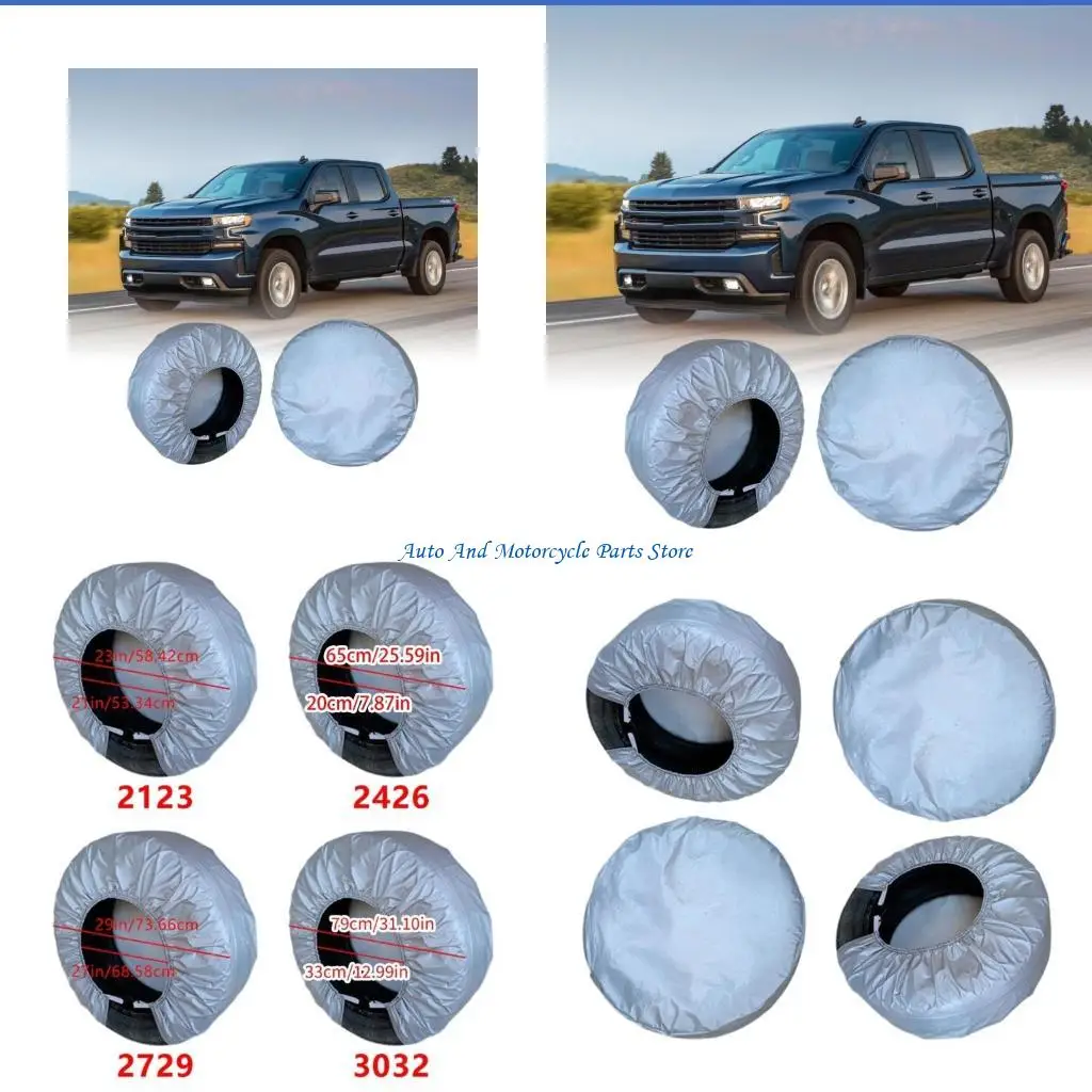 P9FD Universal Wheel Protectors Cover For 21-32 Inch Tires Oxford Flocking Material Weatherproof Design Heavy Duty