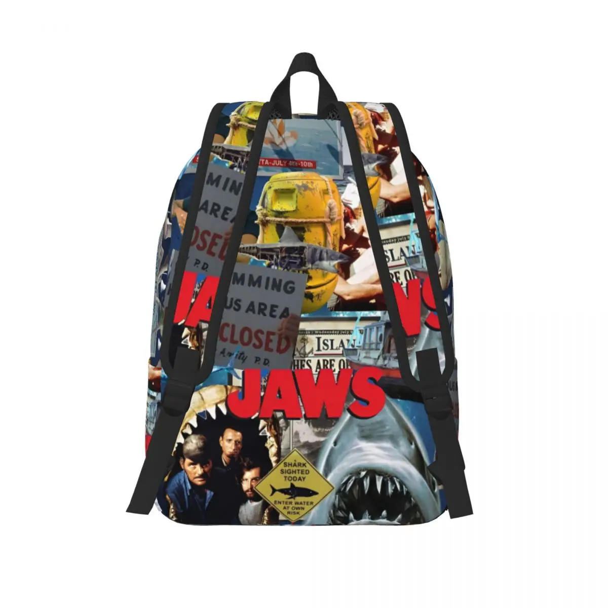 Jaws Classic Film Amity Island Cool Backpack Outdoor Student Work Horror Daypack for Men Women College Canvas Bags