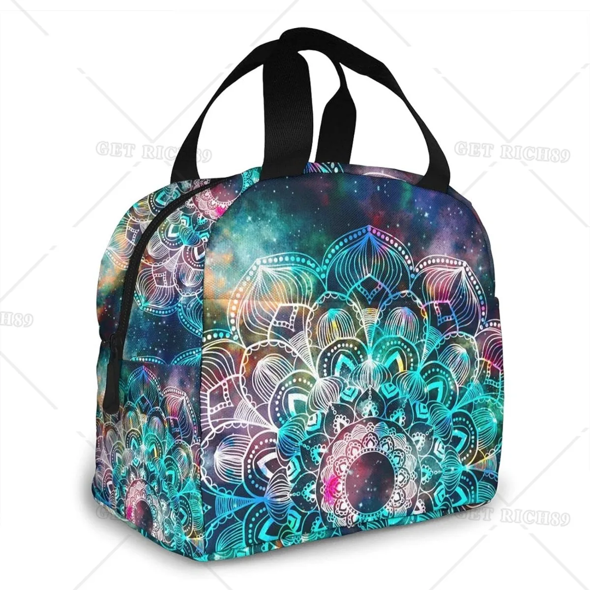 Mandala Reusable Lunch Bag for Women Men Kids Insulated Lunch Box Cooler Tote Bag Thermal Lunchbag for School Work Picnic