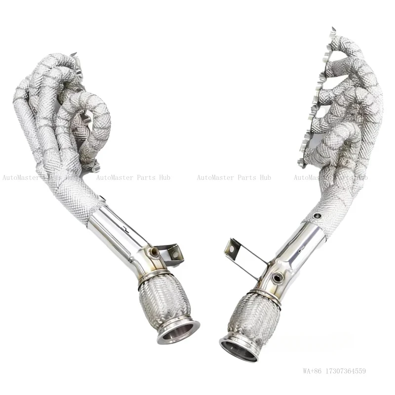 

Exhaust Pipe Quality Stainless Steel Headers Exhaust Manifold Kit for R8 4.2L V8 Enhanced Horsepower with Heat Shield