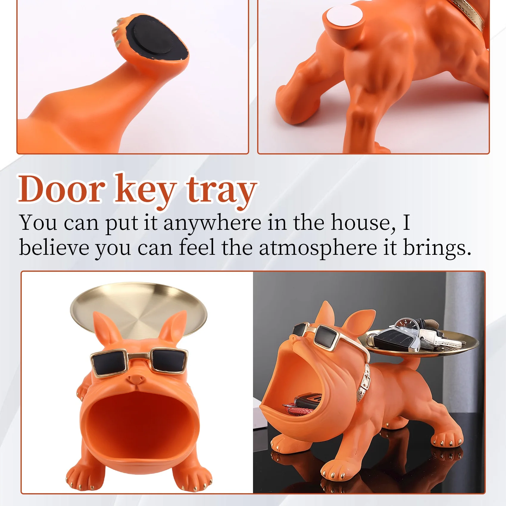 

【CLEARANCE】Bulldog Storage Ornaments, Door Key Tray, Candy Tray, Nordic Style, Personalized Home Decoration