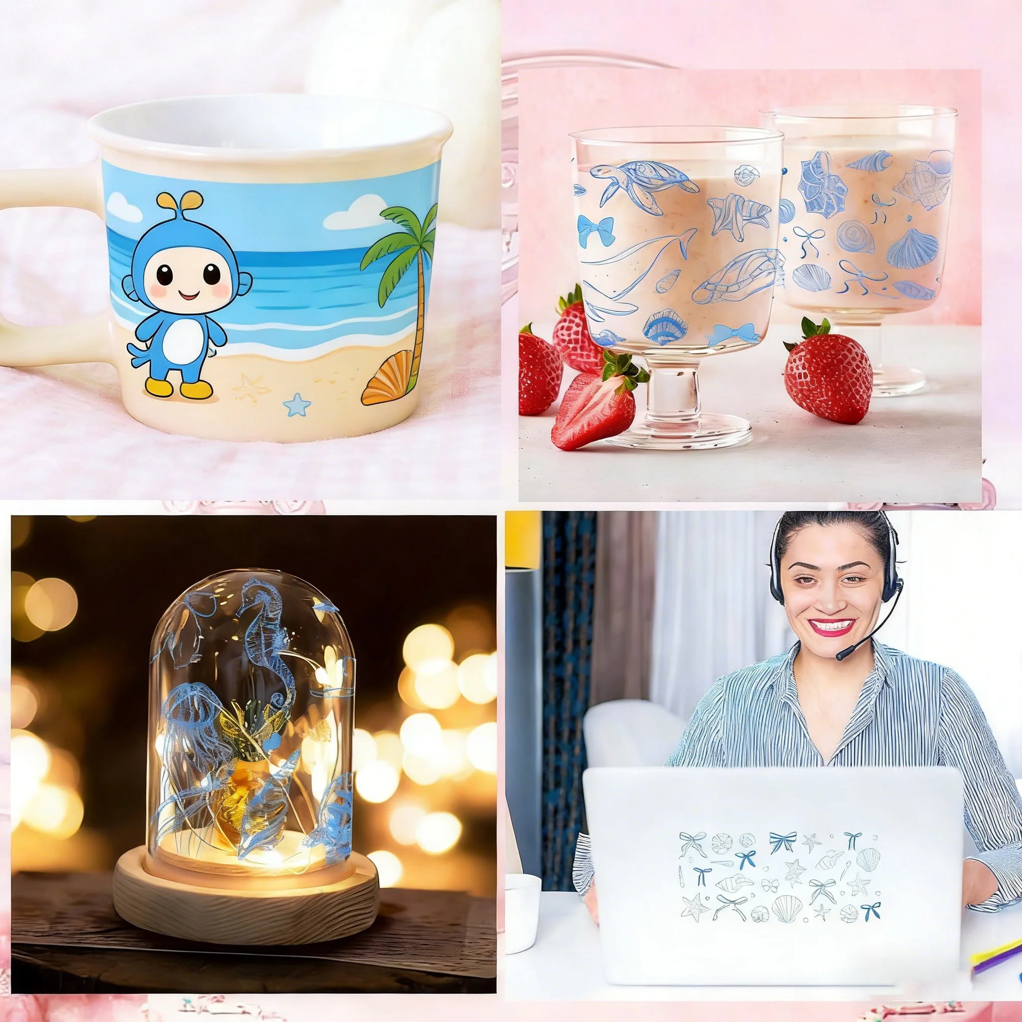 Modern Fashion Girl Themed 3D Waterproof Libbey Glass Can Decal Red Aesthetic Cartoon UV DTF Cup Transfer Sticker DIY Wrap Decal view 6