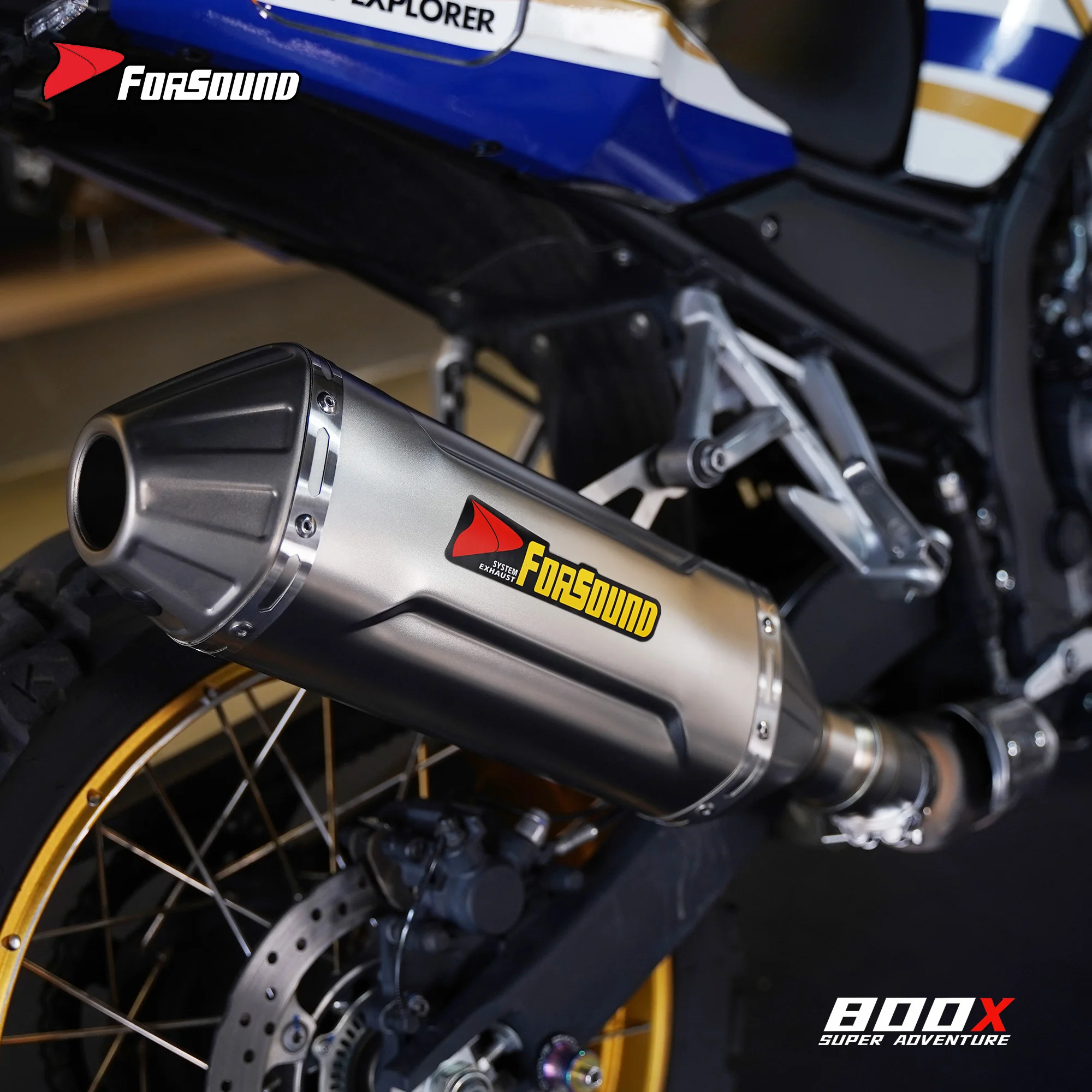 

Выхлопная система Slip-On KOVE 800X T148 из нержавеющей стали (SS TI) со встроенным средним и задним глушителем, идеально подходящая для мотоциклов 2021-2026 годов, запчасти для тюнинга мотоциклов