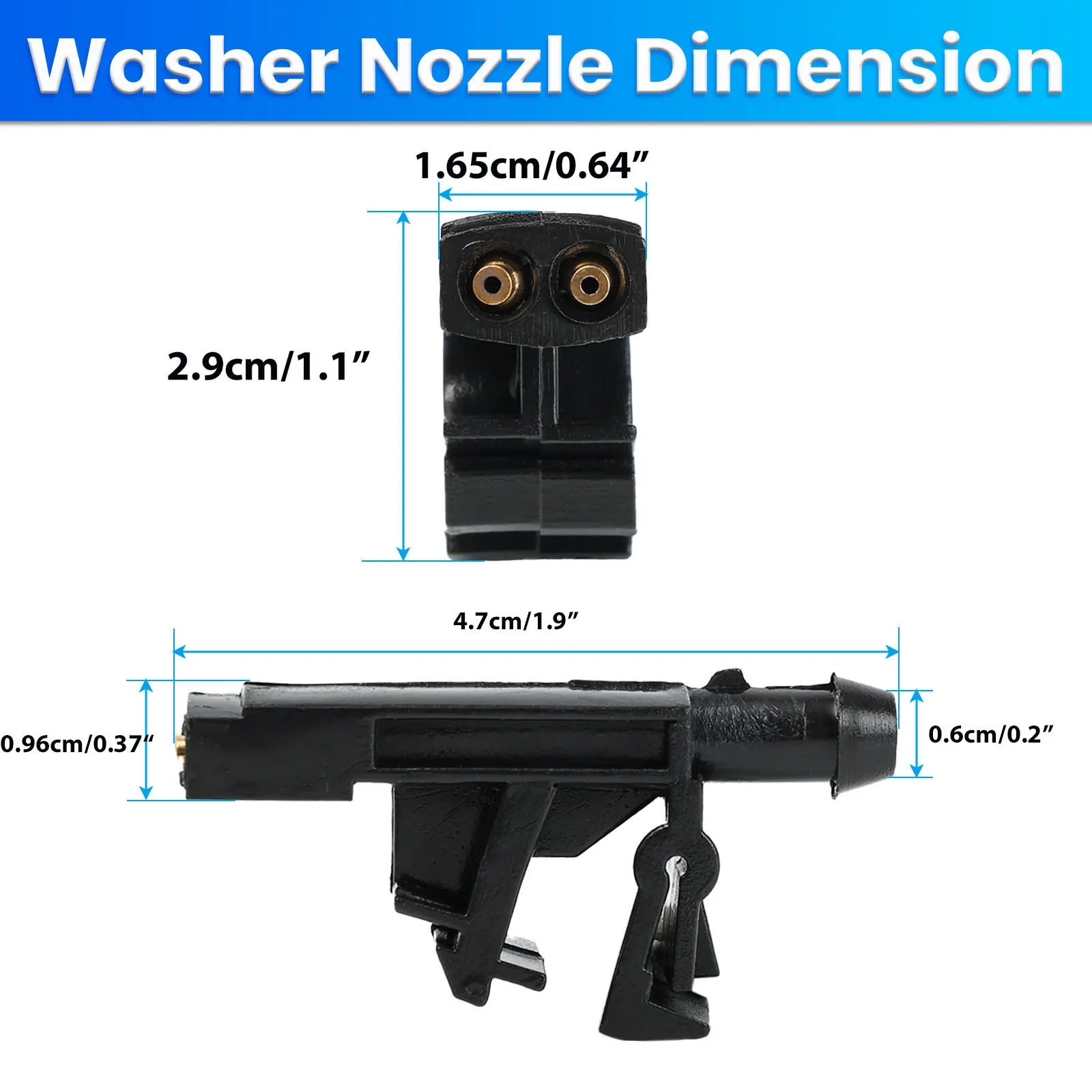 2x Front Wiper Washer Jet Nozzle Spray Liquid Hood For Peugeot Citroen Partner 406 605 Berlingo Xantia ZX 6438A0 Car Parts
