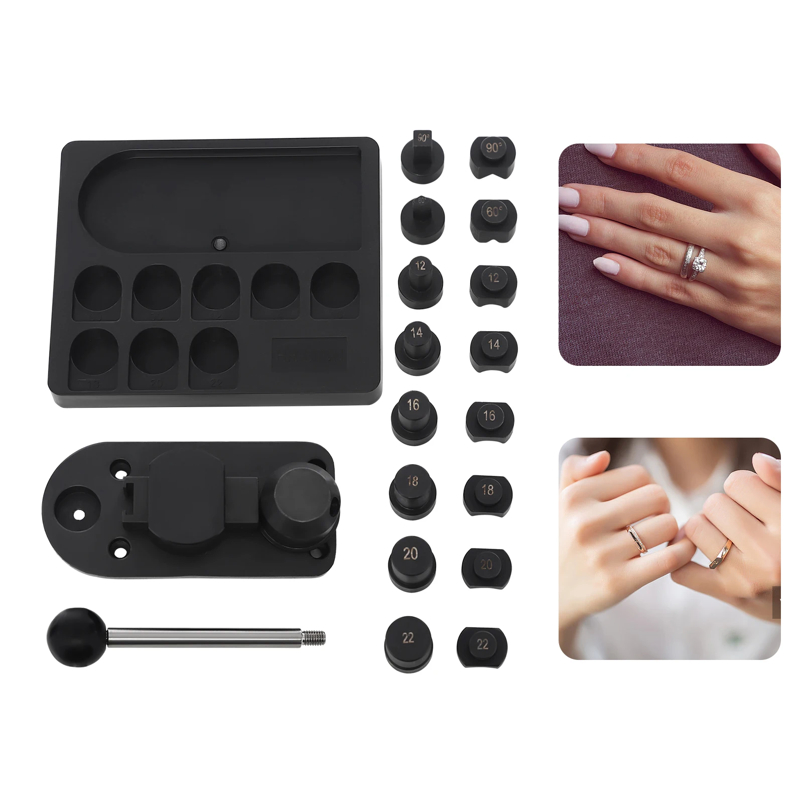 Ring Bending Tool Set| Jewelry Crafting Tool w/ 12mm, 14mm, 16mm, 18mm, 20mm, 22mm, 90, 60 Molds