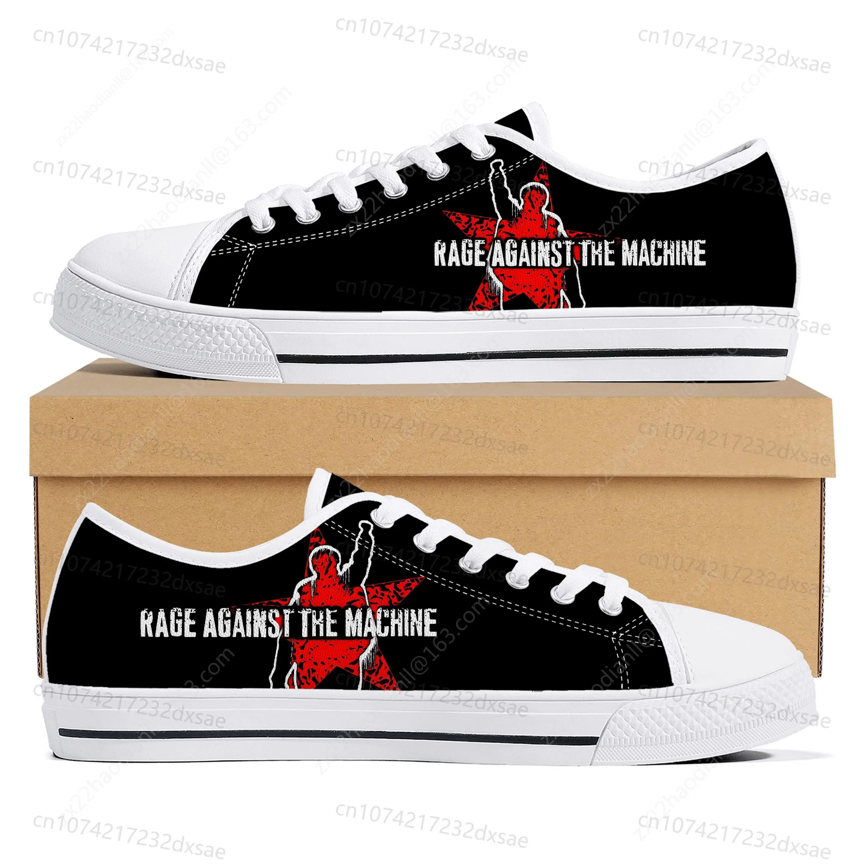 Rage Against The Machine Low Top High Quality Sneakers Mens Women Teenager Canvas Sneaker Casual Couple Shoes Custom Shoes