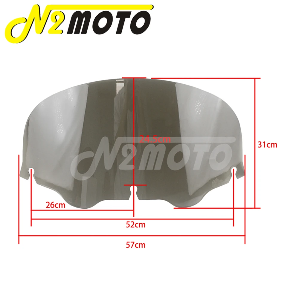 할리 투어링용 배트윙 윈드실드, 일렉트라 글라이드, CVO 스트리트 글라이드, 트라이 글라이드, 울트라 클래식 1996-13 스모크 웨이브 윈드스크린, 10 인치