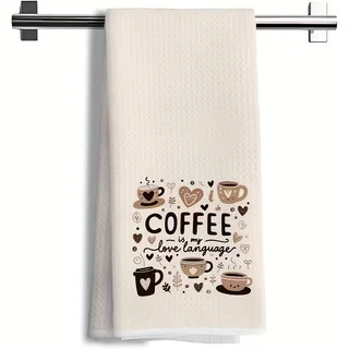 1-teiliges Haushaltsreinigungstuch mit Kaffeetassen-Motiv, Scheuerschwamm, Geschirrtuch, Teetuch, Tischset, zum Waschen und Trocknen von Haushaltsgegenständen, weiches, saugfähiges Trockentuch,