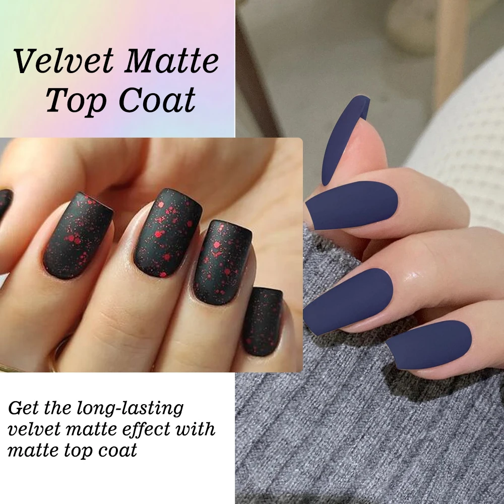 كوديس جل المخملية ماتي معطف فوقي قاعدة معطف هلام طلاء الأظافر الأشعة فوق البنفسجية واضح متجمد مات تأثير هلام إنهاء مانيكير رسومات أظافر السدادة #4