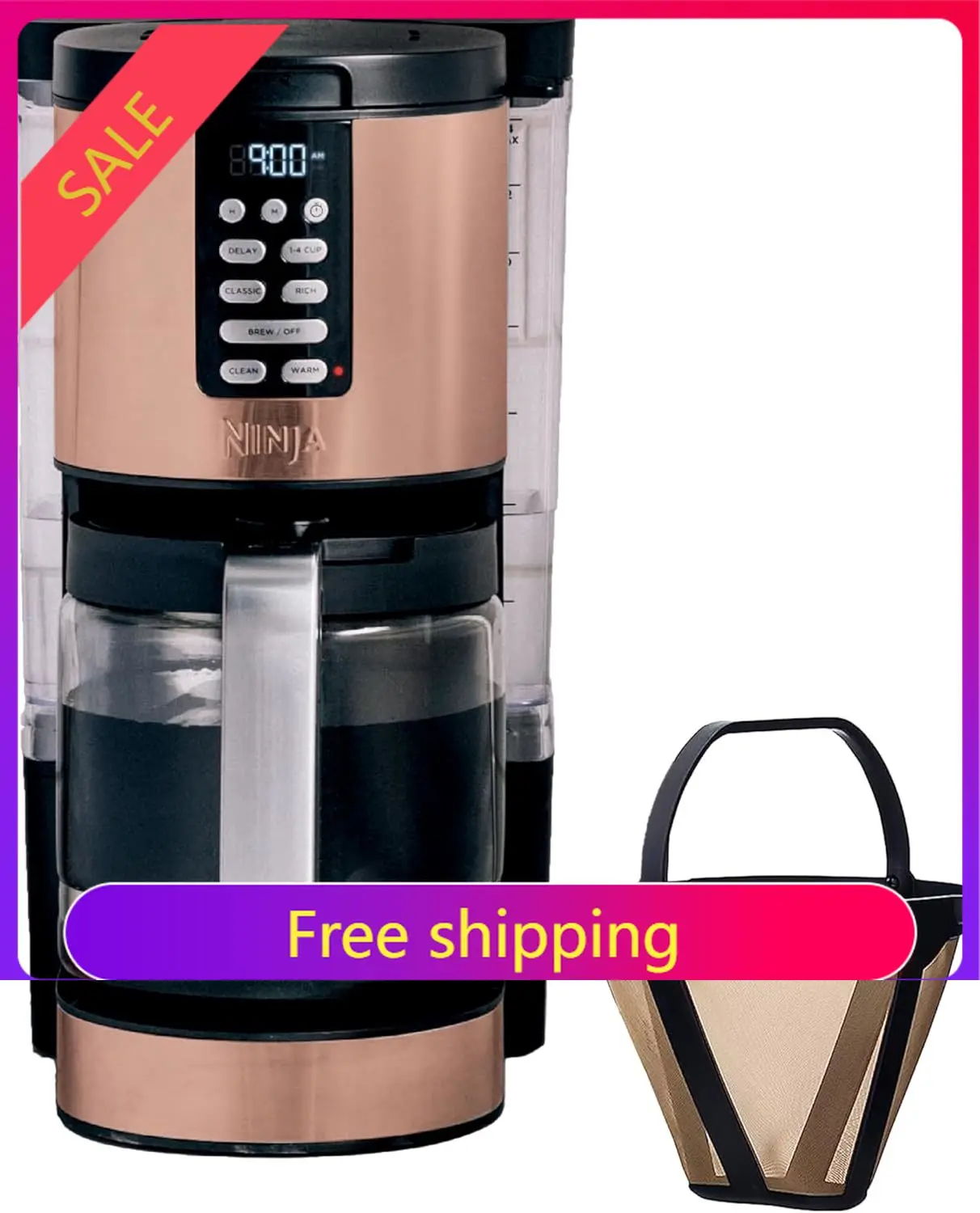 

Programmable XL 14-Cup Coffee Maker PRO with Permanent Filter, 2 Brew Styles Classic & Rich, Delay Brew, Freshness Timer & Keep