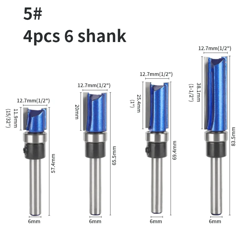 

Bearing straight cutter in shiny silver-blue, profile trimming milling cutter, slotting tungsten steel straight cutter