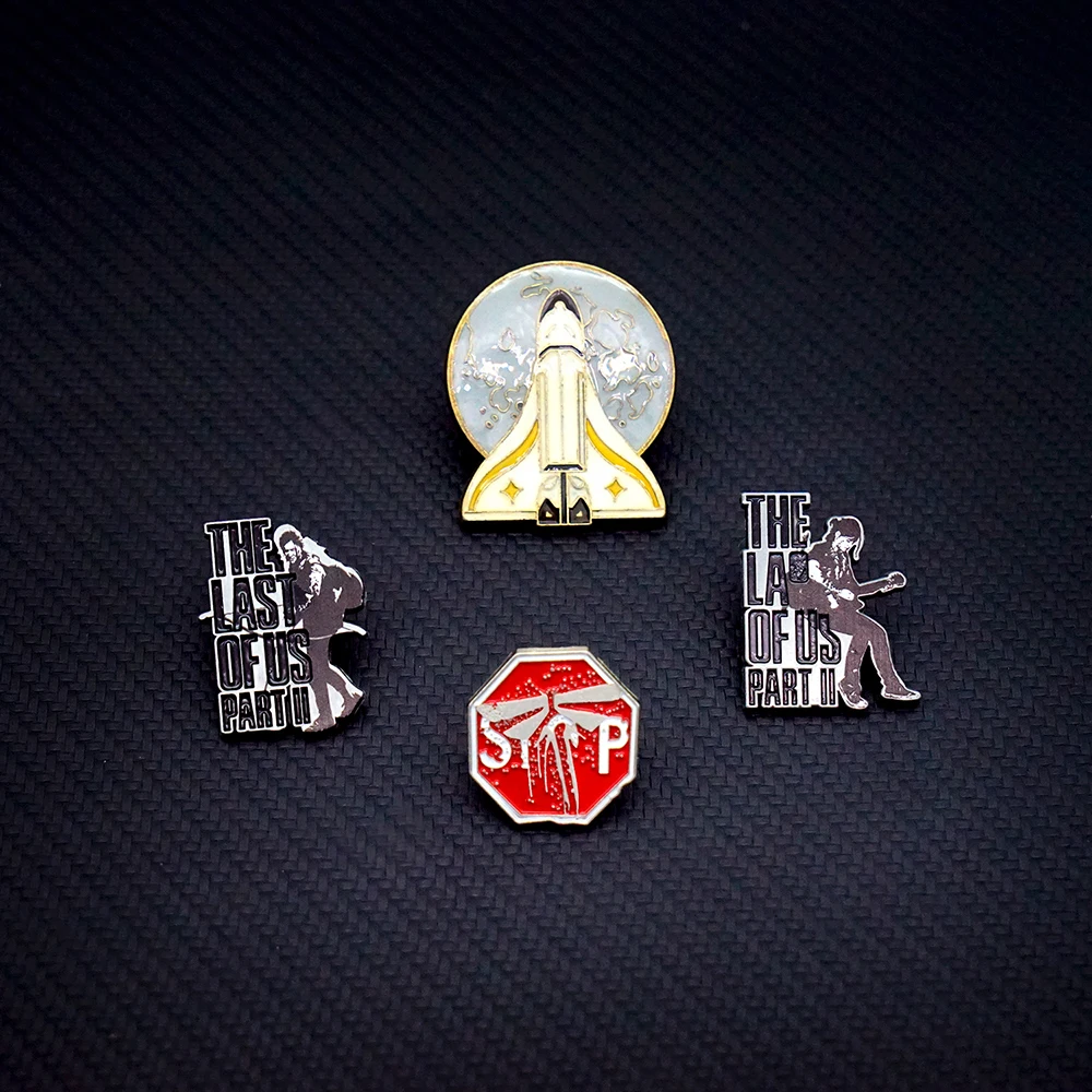 The Last Of Us Pins Ellie Lapel Pins for Backpack Game Peripherals Metal Enamel Rocket Pin Brooches for Women Men Badge Jewelry