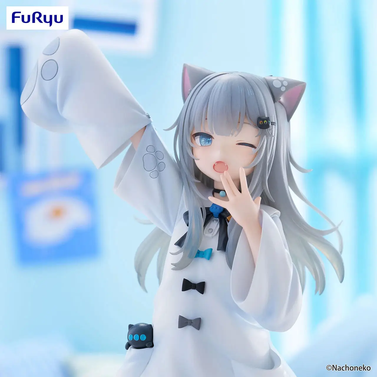FuRyu Trio-Try-iT Nachoneko (Kucing Mengantuk) Figur Aksi PVC Model Anime Mainan Trendi Boneka Meja Koleksi