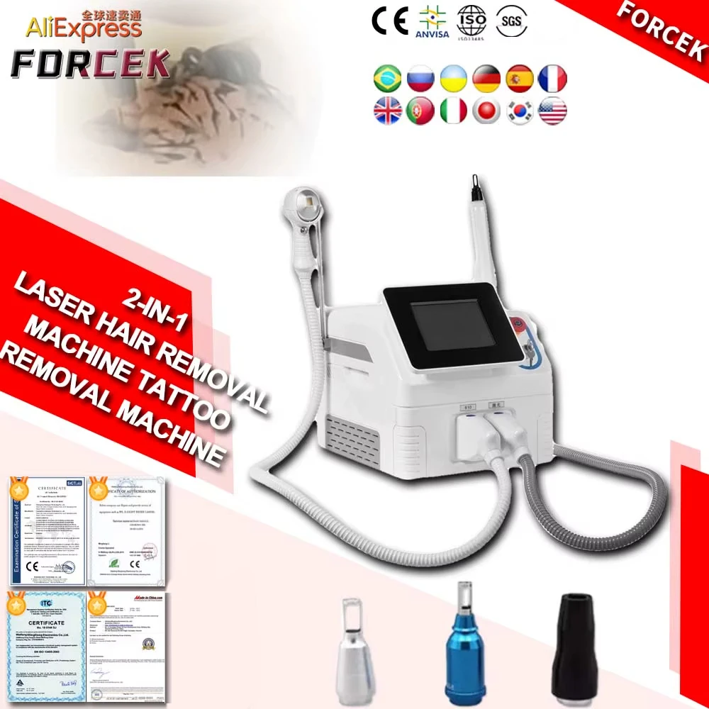 Professional 2-in-1 Laser Hair Removal Machine Tattoo Removal Machine Nd yag pico laser tattoo removal portable Hair Removal