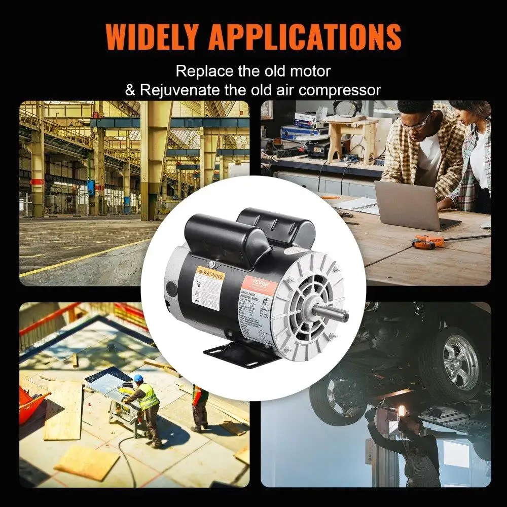 230V 17.6A 3450RPM 56 Frame AC Motor CW CCW Rotation