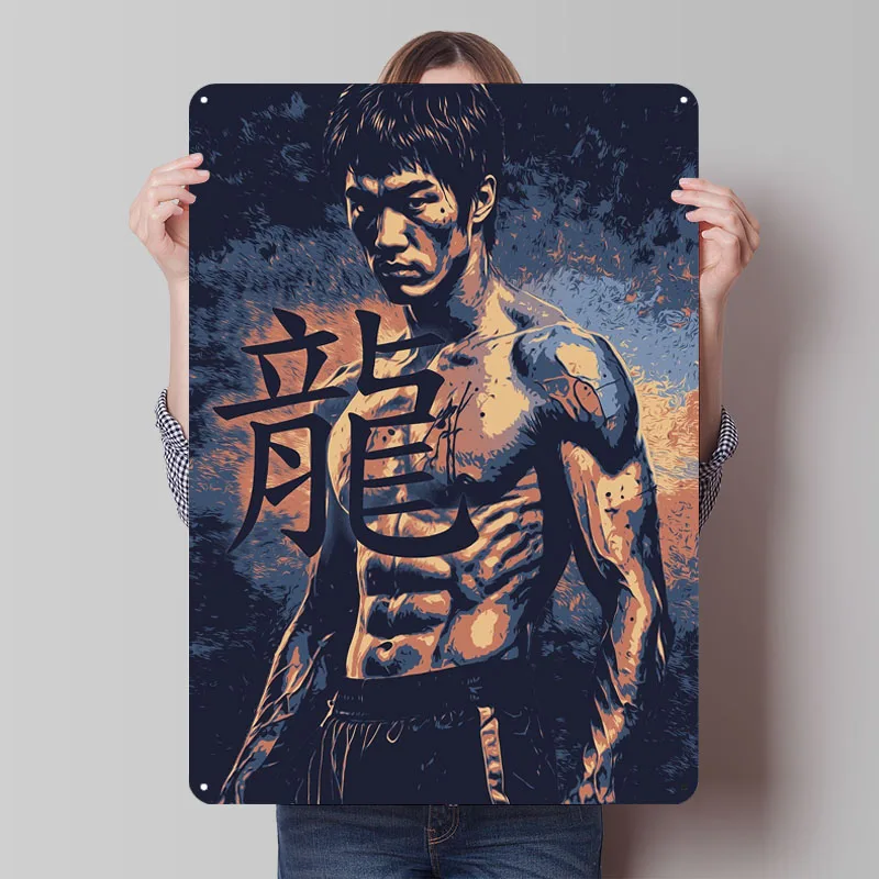Bruce Lee Dragon Art Metal Poster Vintage Decoration Living Room Customizable Metal Tin Signs for Wall Art Decoration Home Decor