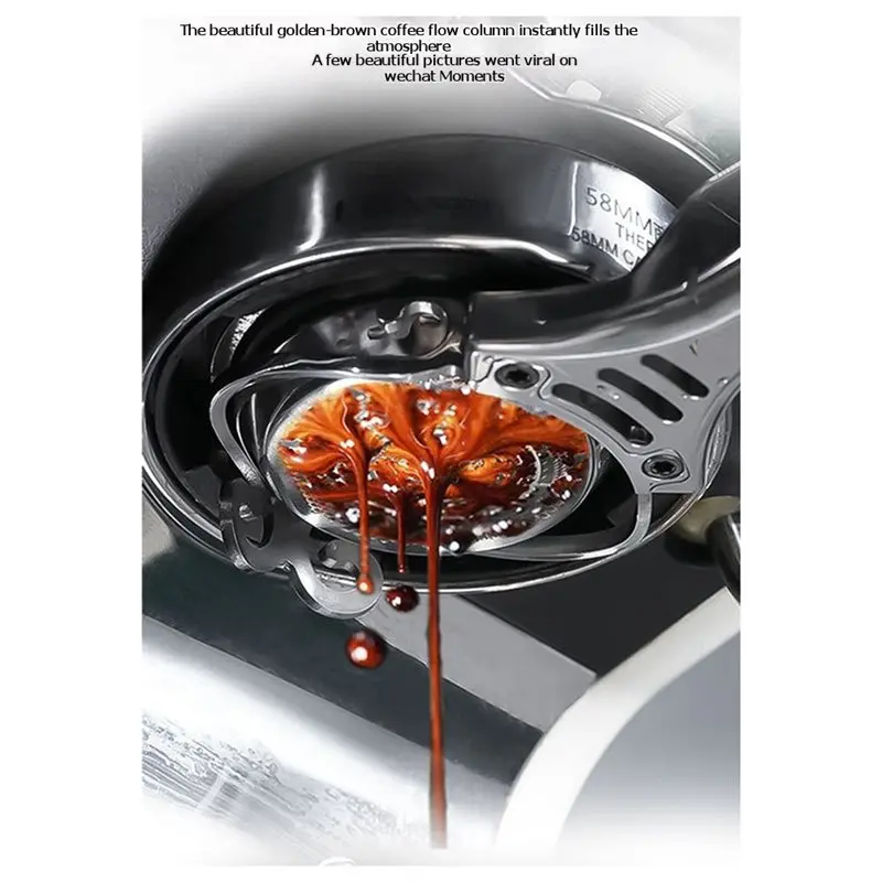 B97A-Food-Grade 304 Stainless Steel/High-Density Filter/Espresso Bottomless Portafilter/Removable And Washable/58Mm 3-Lug