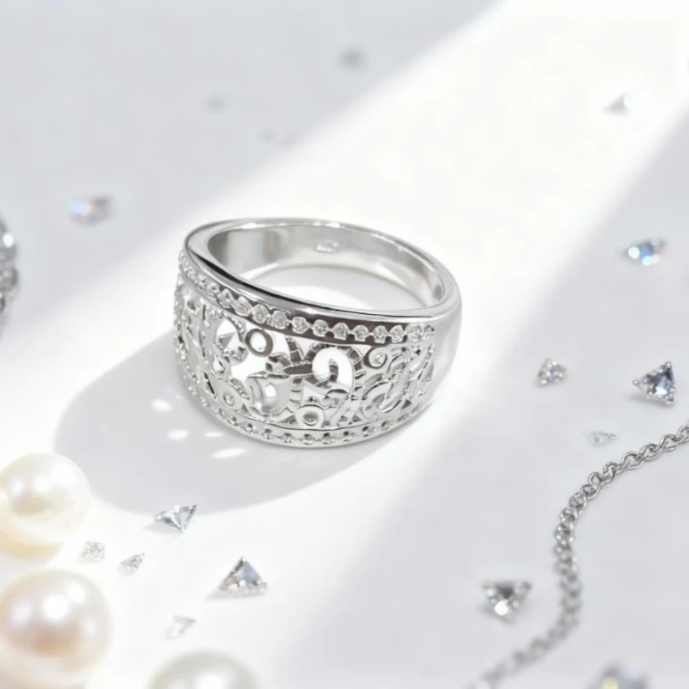 Hot Sale 925 Sterling Silver Custom Ring For Women Lady Wedding Party Gift Wholesale Price Luxury Street Versatile Jewelry