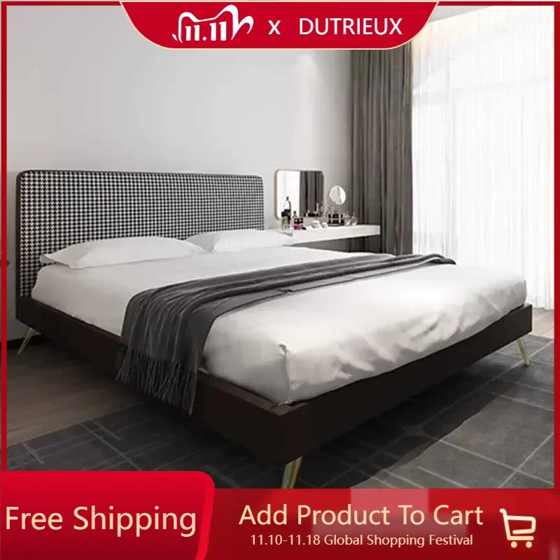 

Wood Bedroom Double Bed Queen Kawaii High End European Modern Twin Beds Luxury Headboard 2 Person Camas De Dormitorio Furniture