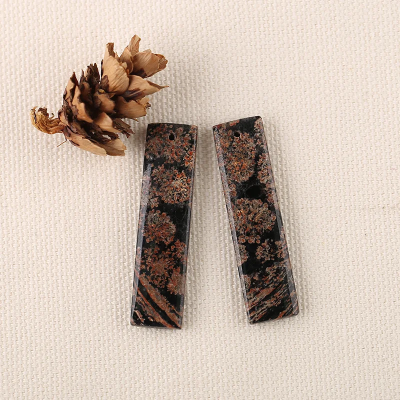 B&F Snow Flake Obsidian Earring Beads for Jewelry Making, Handmade Natural stones beads, Stones for jewelry Making Supplies