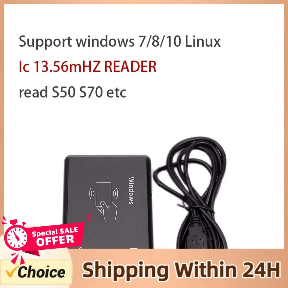 Contactless IC Card Reader Writer 13.56MHz RFID IC Card Reader with LED Indicator/Buzzer Compatible for Windows Linux MacOS