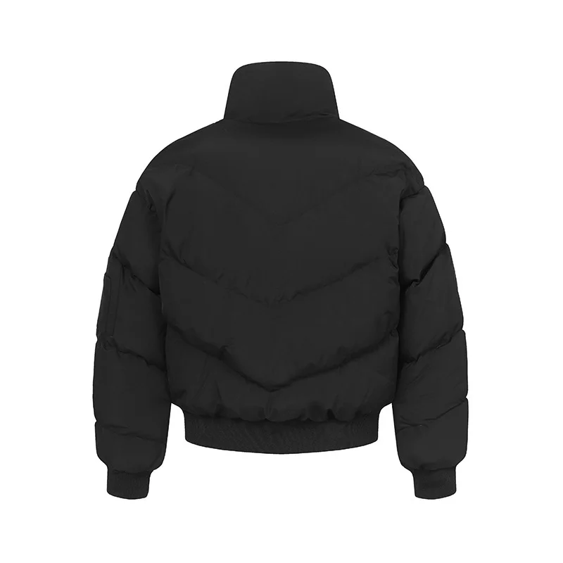 2025 Winter Man Coat Thicken Windproof Warm Stand Collar Male Down Jacket High Street Simple Long Sleeve Zipper Men Outerwear